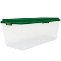 Hefty 113 qt Clear Plastic Holiday Latched Storage Bin, Green Lid