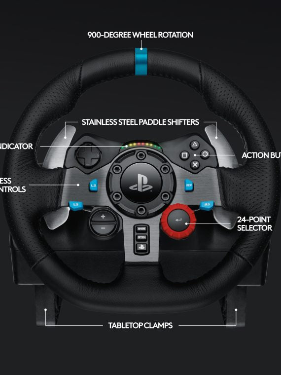 Logitech – G29 Driving Force Racing Wheel and Floor Pedals for PS5. PS4. PC. Mac – Black