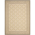 SAFAVIEH Courtyard Cohen Bordered Indoor/Outdoor Area Rug, Dark Beige/Beige, 9' x 12'