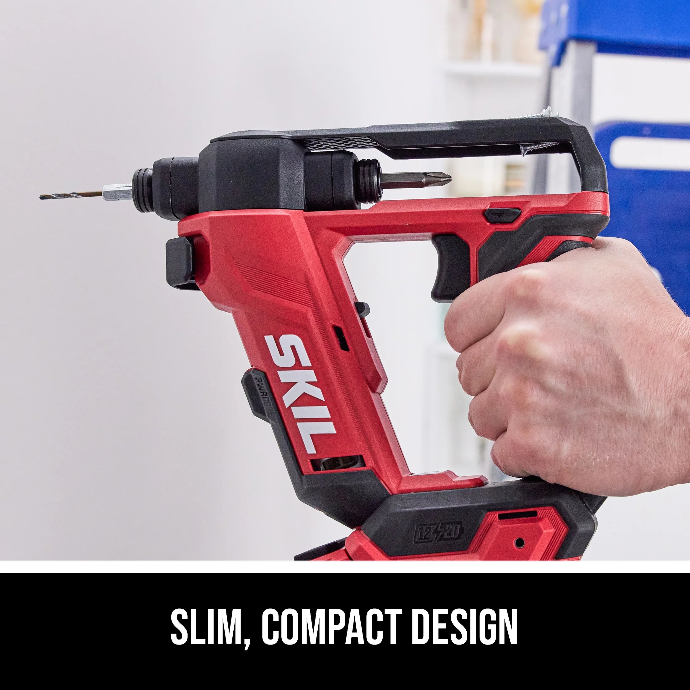 SKIL DL6300D - 12 Brushless 12V/20V Flip Drill 20V Kit, Torque Adjustment and Display with 2.0ah Battery and Charger