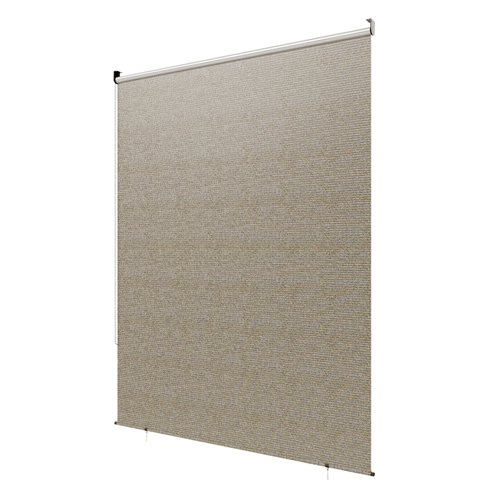 AECOJOY Outdoor Roller Shade, 8'(W) x6'(H) Sun Shade Cover Canopy, Mocha&Gray