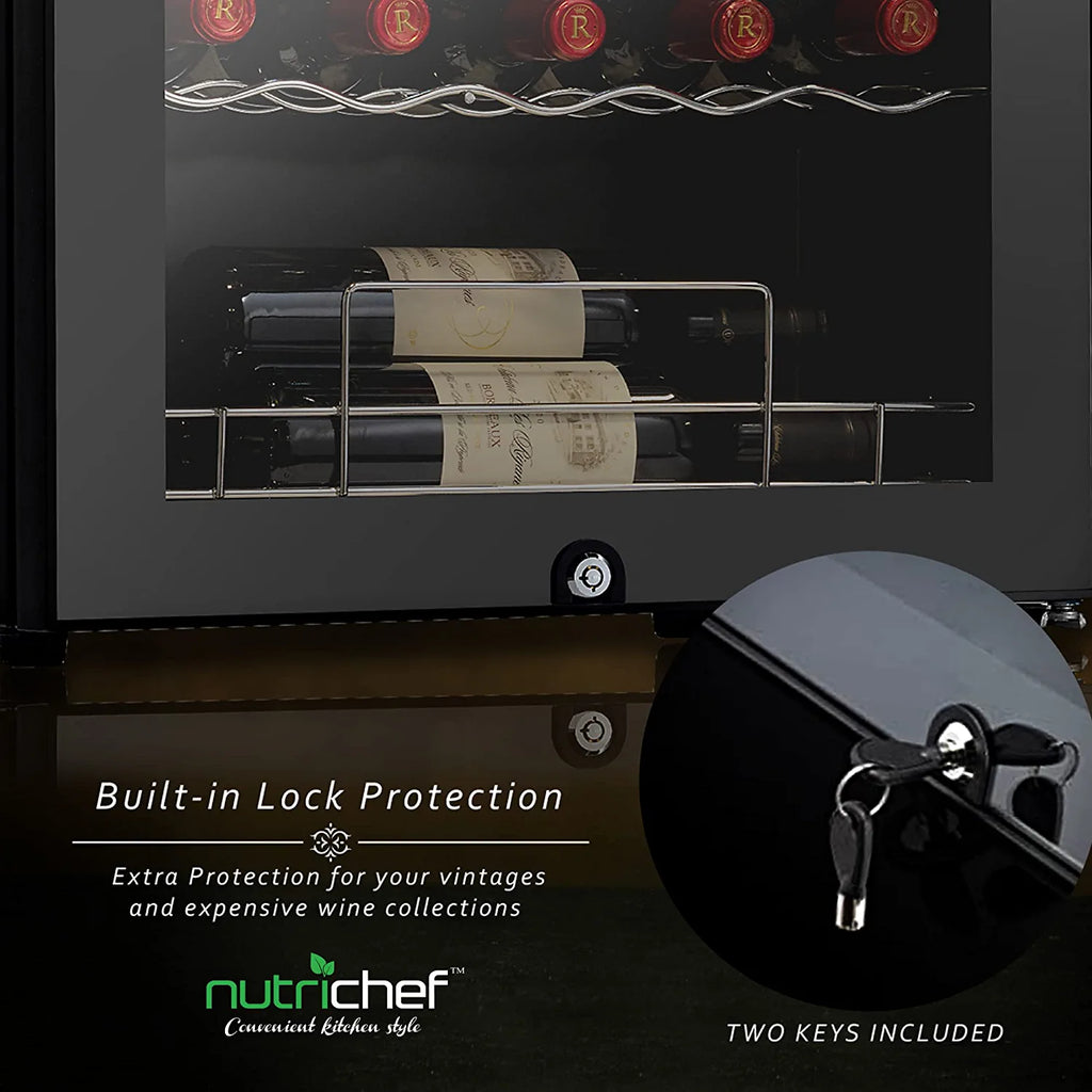 Nutrichef 33 Bottle Dual - Zone Refrigerator PKCWCDS335