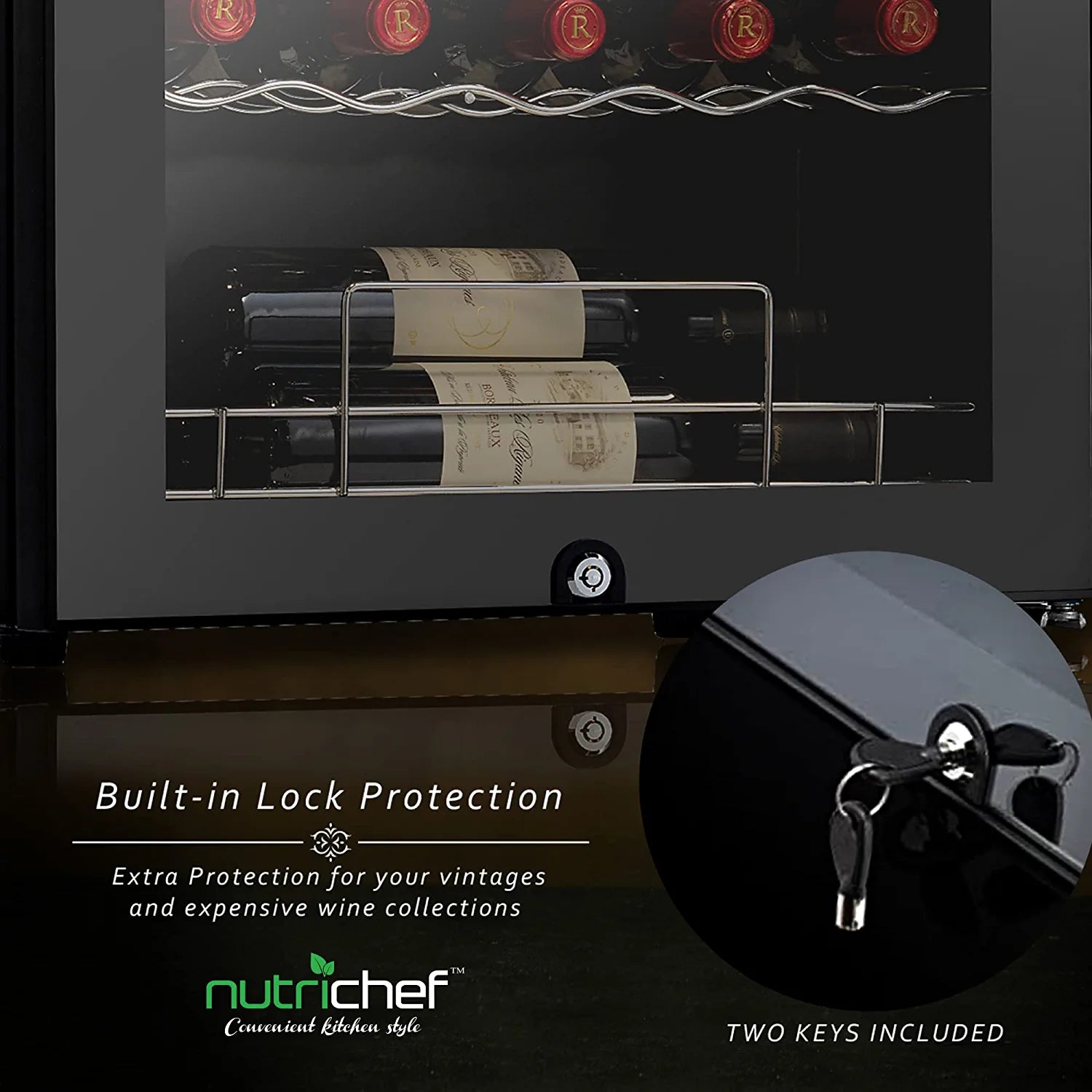Nutrichef 33 Bottle Dual - Zone Refrigerator PKCWCDS335