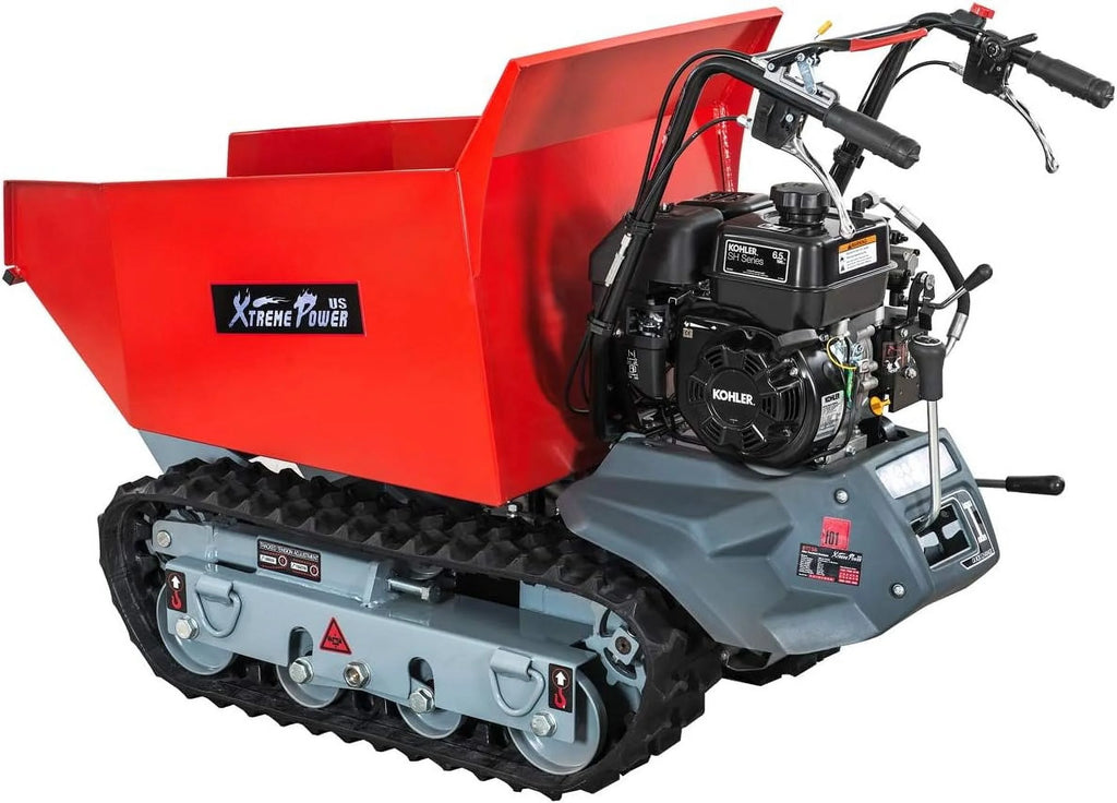 Xtremepowerus Track Barrow, 660 lb Loading Capacity, 6.5HP Kohler, Gas Powered Wheelbarrow