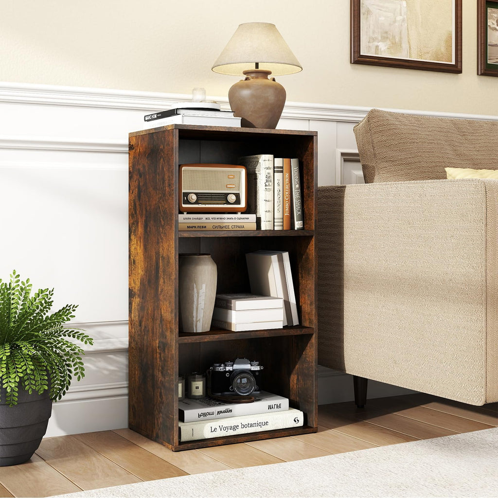 Tangkula 3-Cube Bookcase Floor Standing Open Bookshelf w/7-Position Adjustable Shelf