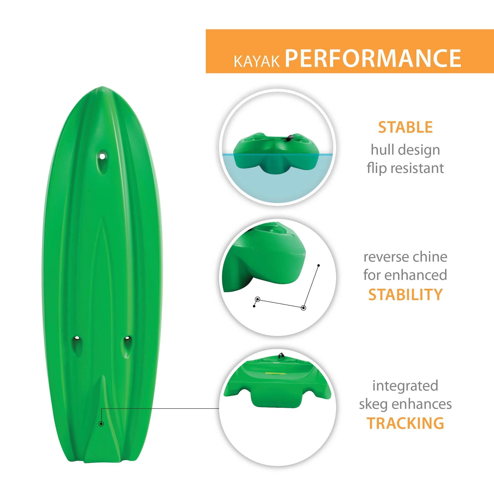 Lifetime Recruit 6.5 Ft Youth Sit - on - Top Kayak, Lime Green (90765)