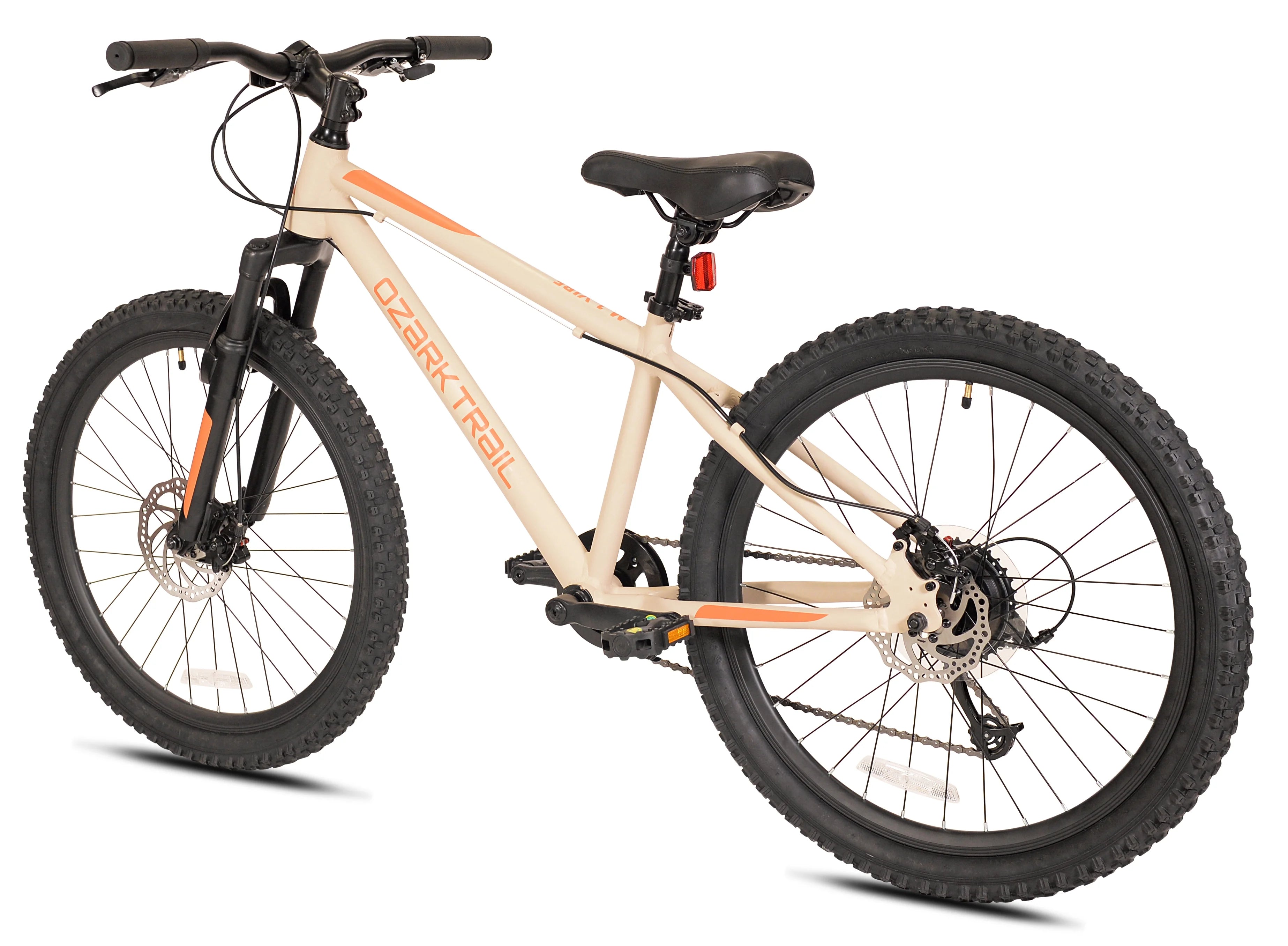 24" Ozark Trail Vibe Mountain Bicycle, 8 Speed, Black, Fits Riders 4'6" - 5'6", Teen