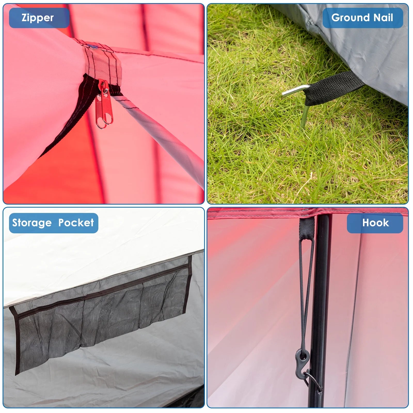 Zimtown 10 Person Tent Large Multi Room Tent for Family Camping Cabin Huge Tent with Carry Bag