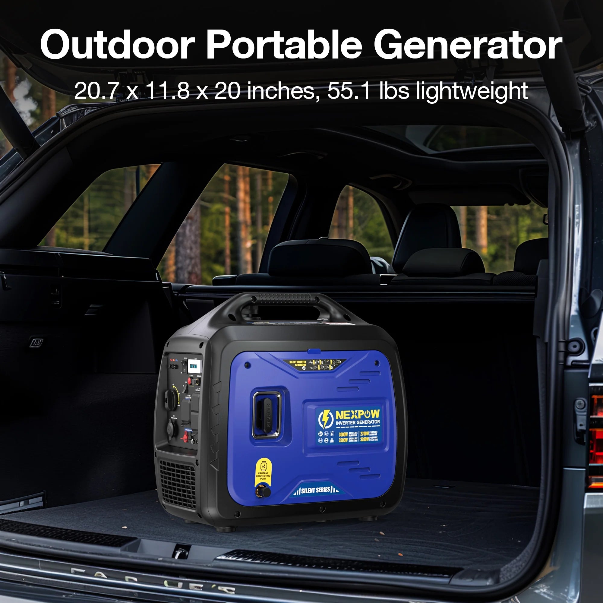 NEXPOW 2250W Portable Inverter Generator, Gasoline Power Quiet Lightweight for Backup Home & Camping, Eco - Mode Feature, Parallel Capability, EPA Compliant
