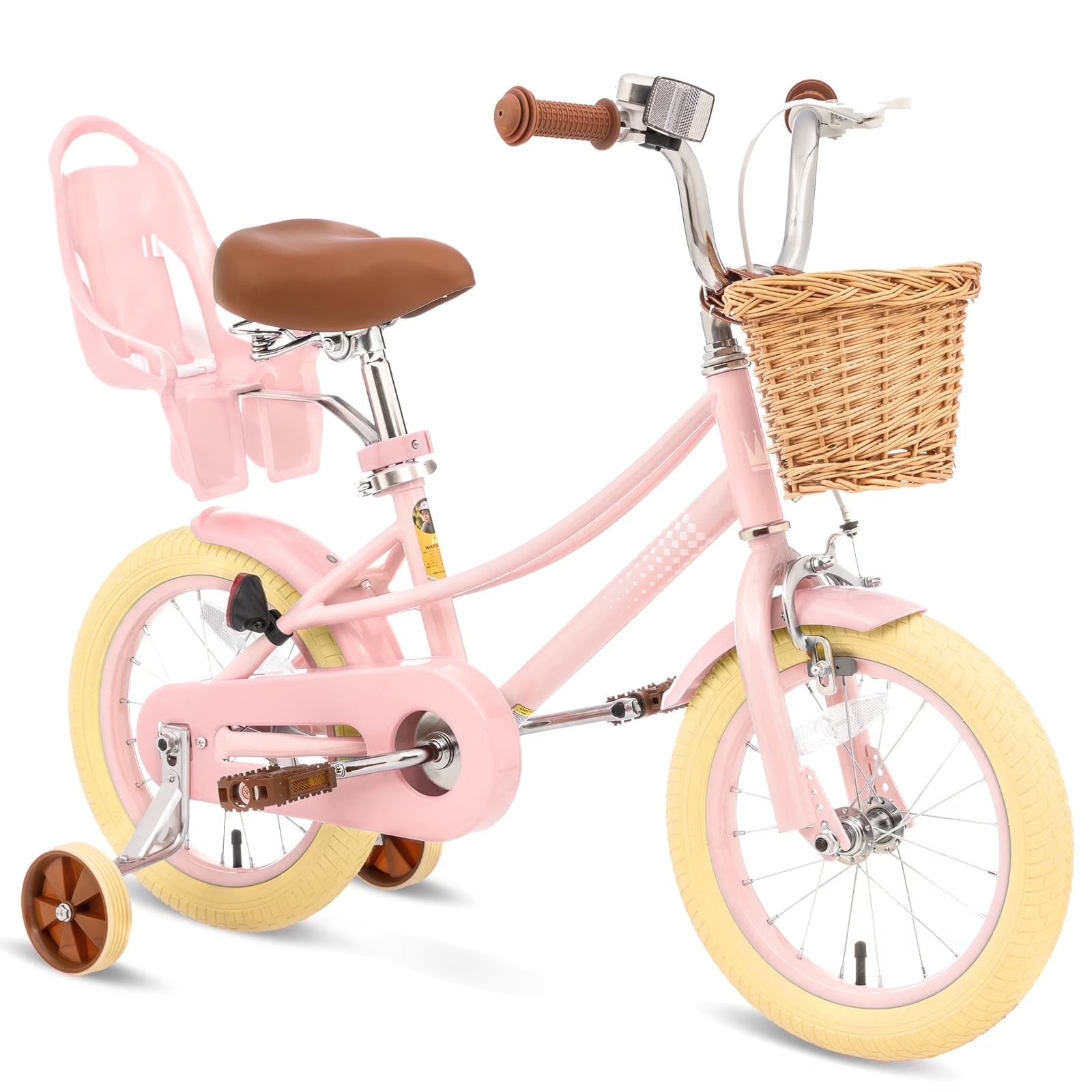 XJD Girls Bike for Toddlers and Kids Ages 2 - 12 Years Old, 12 14 16 in Kids Bike with Training Wheels & Basket, 20 in Girls Bicycle with Handbrake & Kickstand