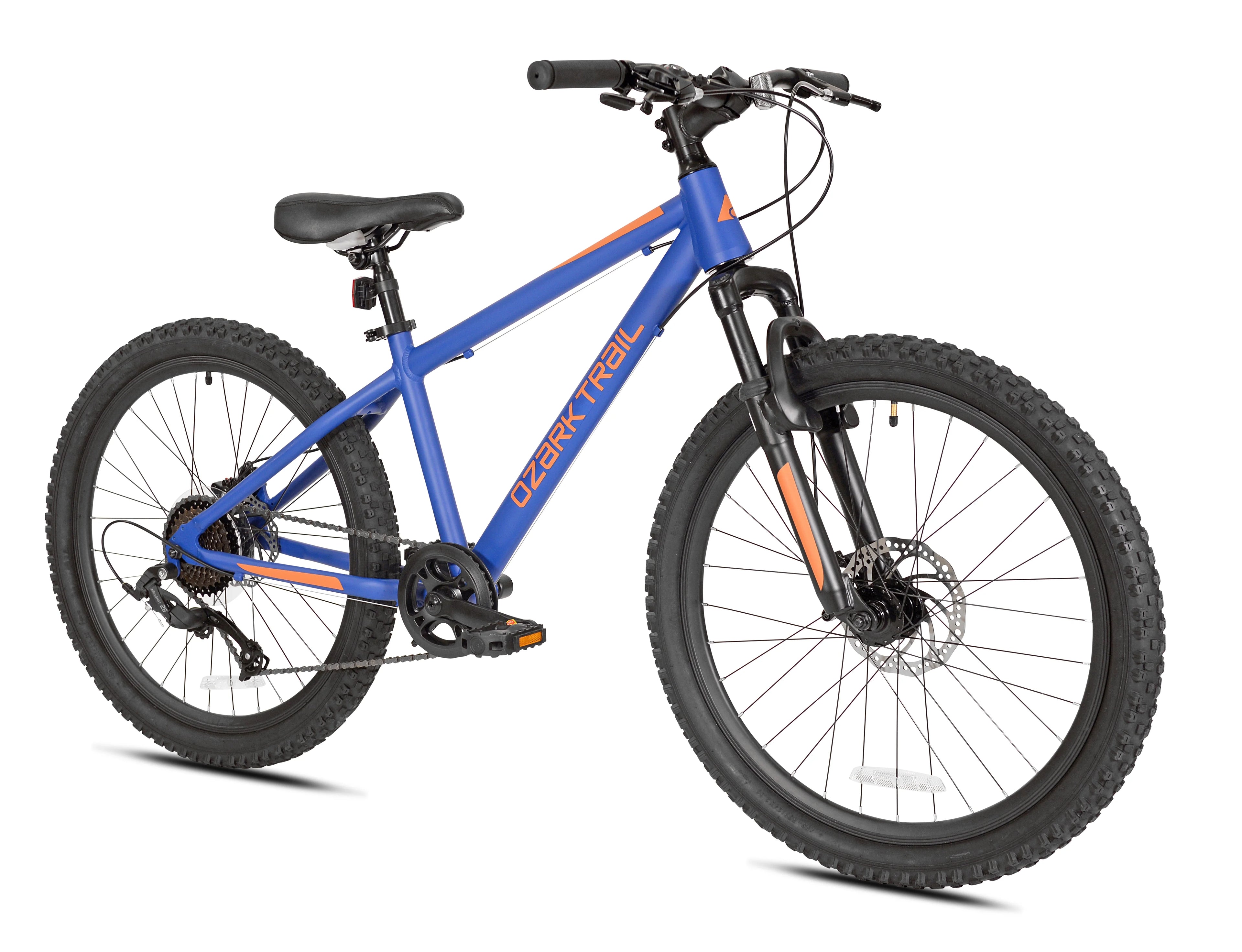 24" Ozark Trail Vibe Mountain Bicycle, 8 Speed, Black, Fits Riders 4'6" - 5'6", Teen