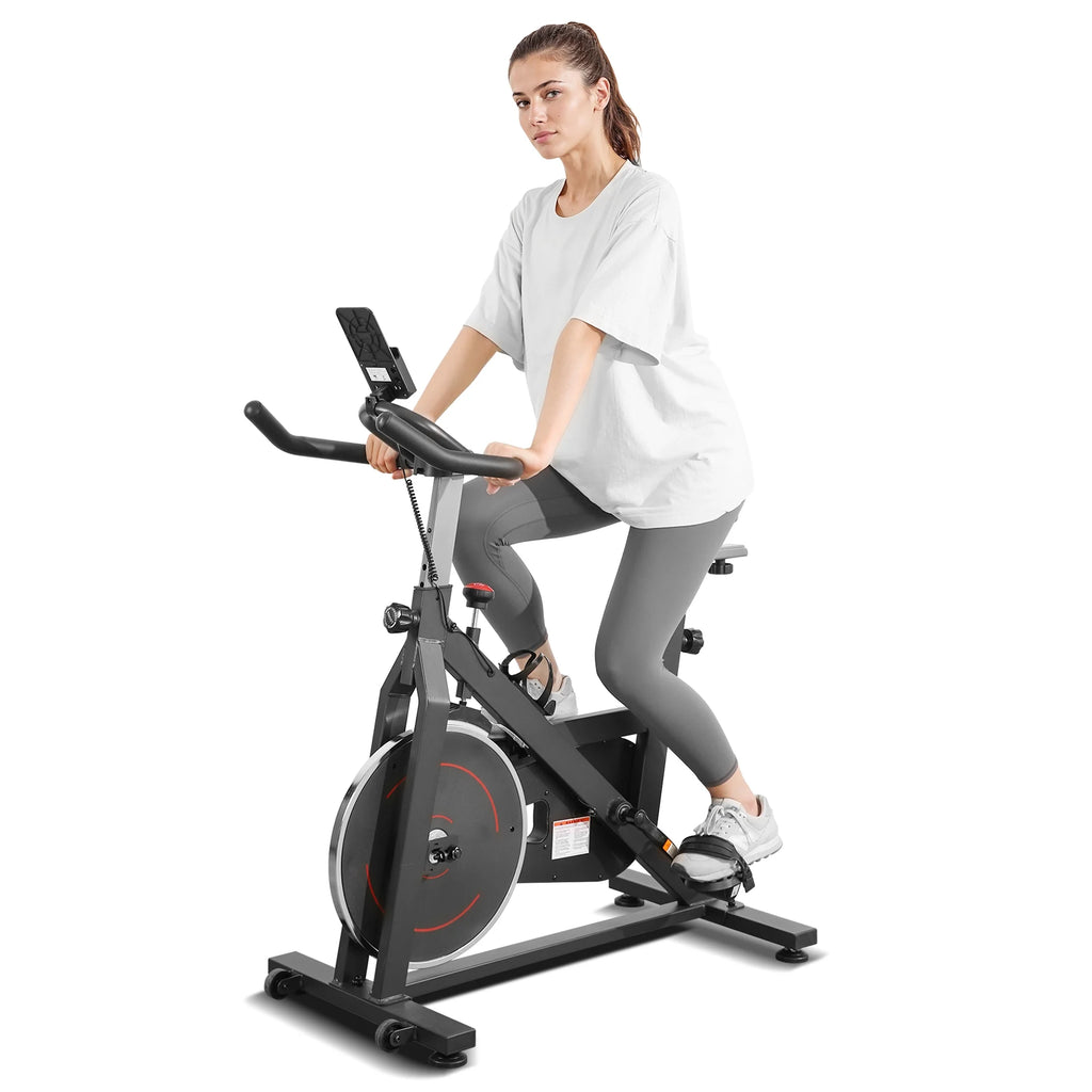 Naipo Exercise Bike Indoor Cycling Bike with 300 lb Big Seat Cushion for Home Cardio Leg Workout
