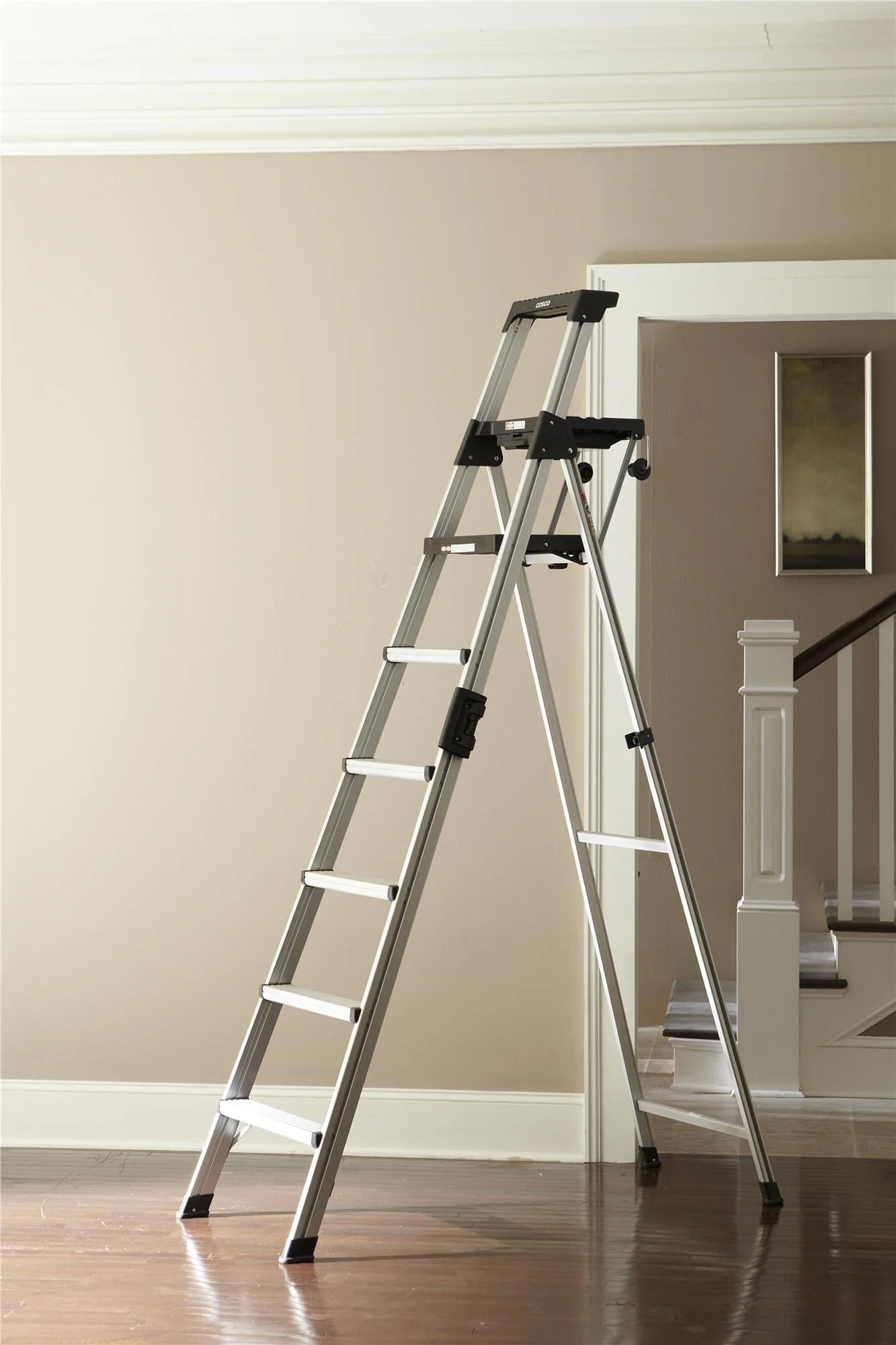 Cosco 8 Ft. Signature Series Aluminum Folding Step Ladder 300 lb. Type IA (12 Ft. Max Reach)