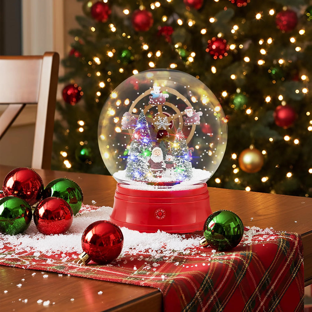Tangkula 5.3 Ft 2-in-1 Musical Christmas Street Lamp with Falling Snow