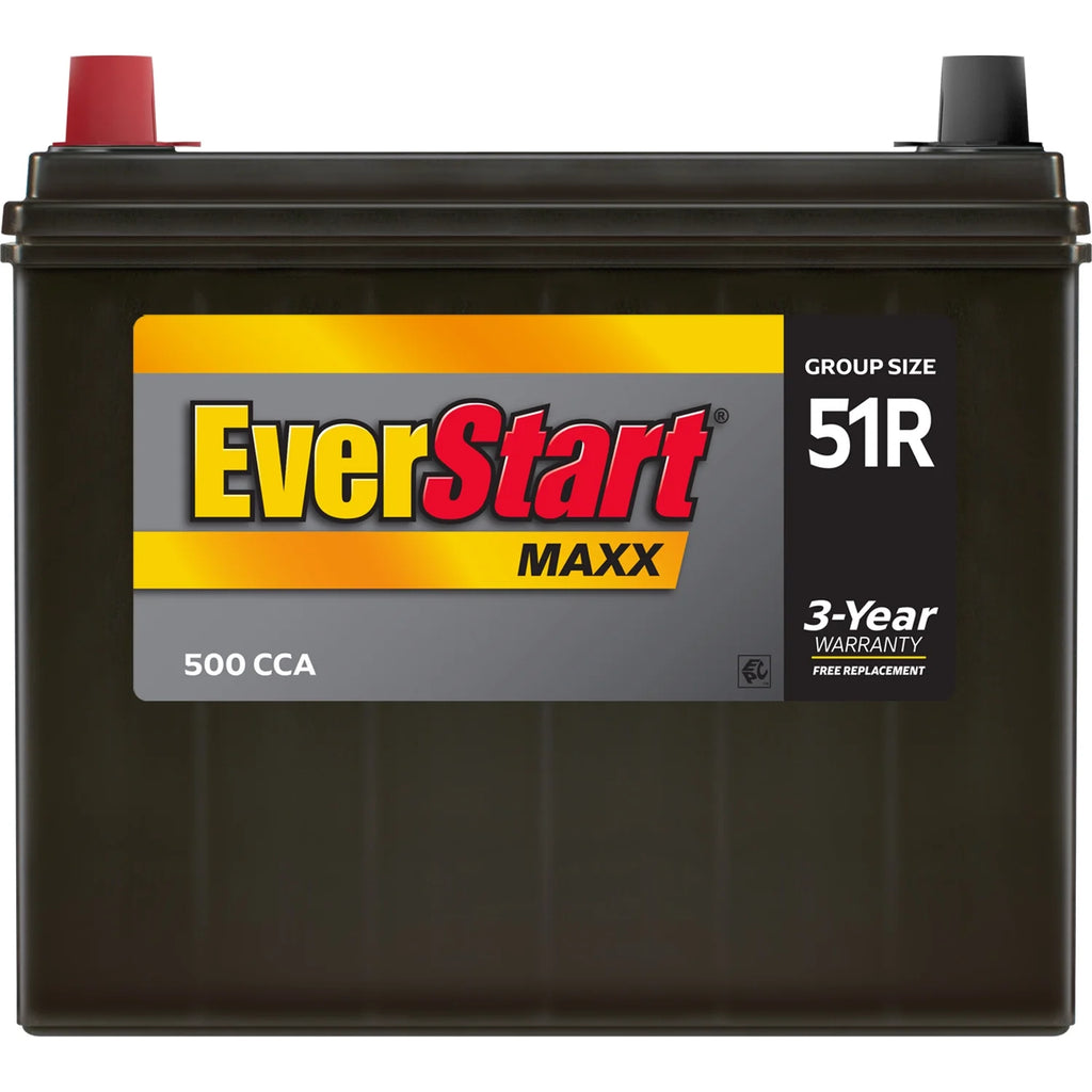 Everstart Maxx Lead Acid Automotive Battery, Group Size 51R 12 Volt, 500 CCA