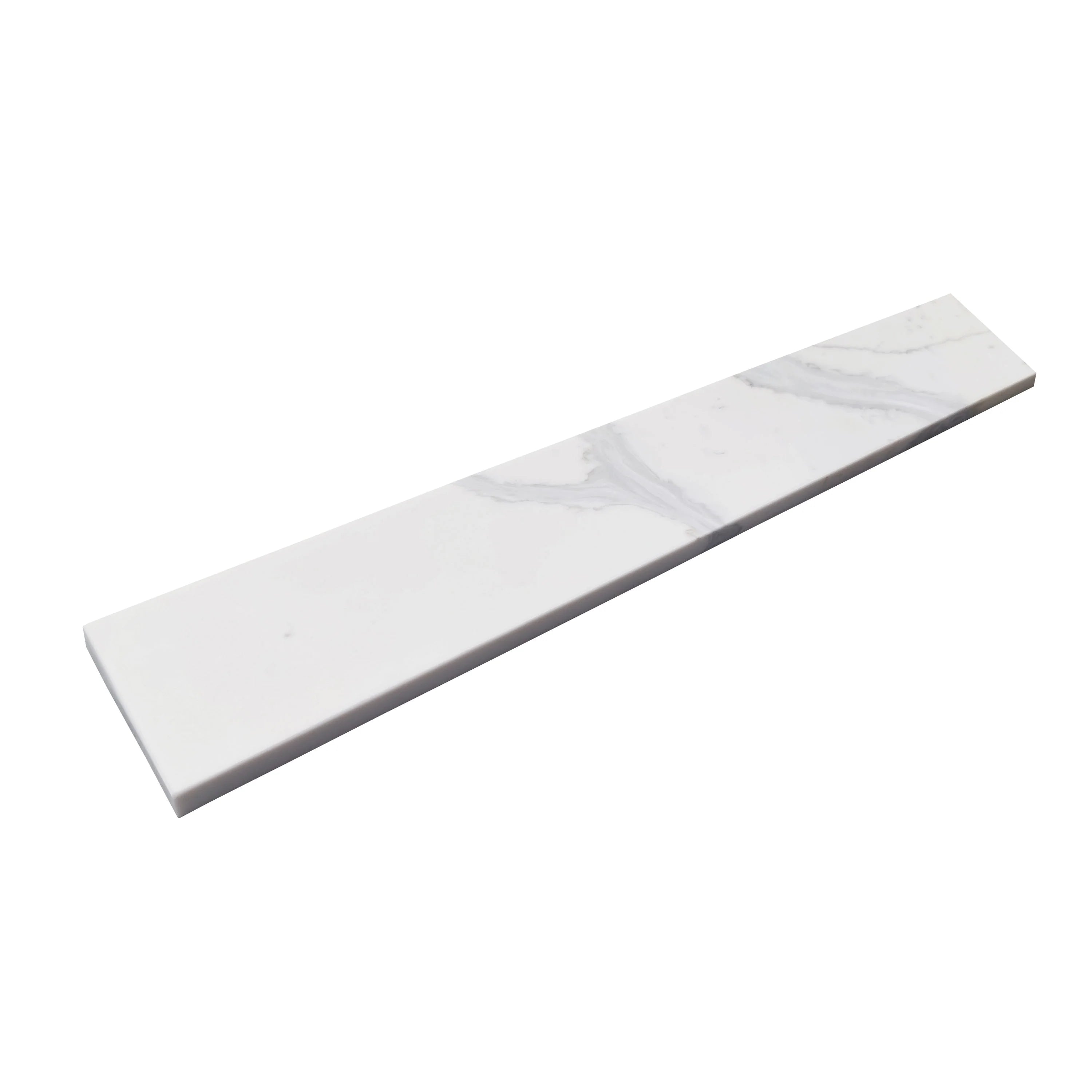 4-in H x 21.25-in L White Quartz Bathroom Side splash