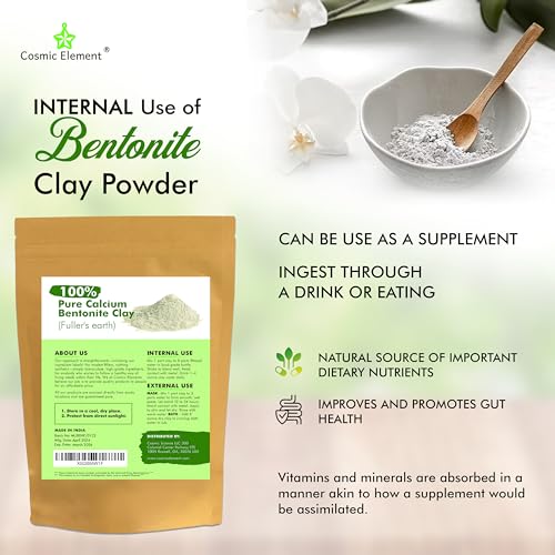 100% Pure Calcium Bentonite Clay Powder - Bentonite Clay Food Grade, Vegan, Healing Clay | Skin Care Detox - Deep Pore Cleansing Face & Body Mask for Soft, Smooth, Refreshed Skin | 12oz