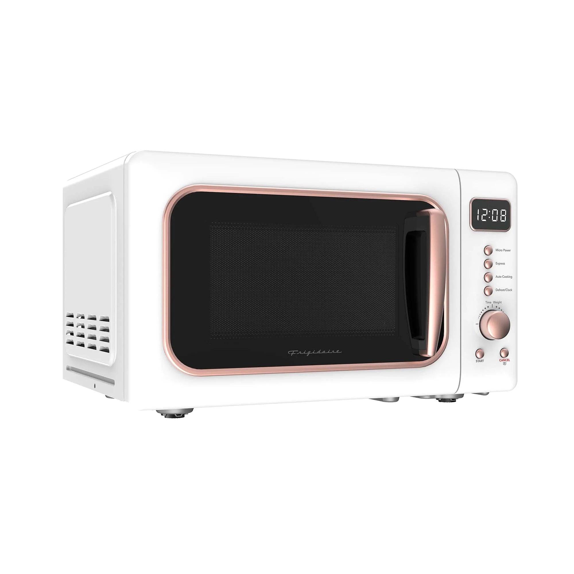 Frigidaire 0.7 Cu. Ft. Retro Countertop Microwave Oven, Black and Gold