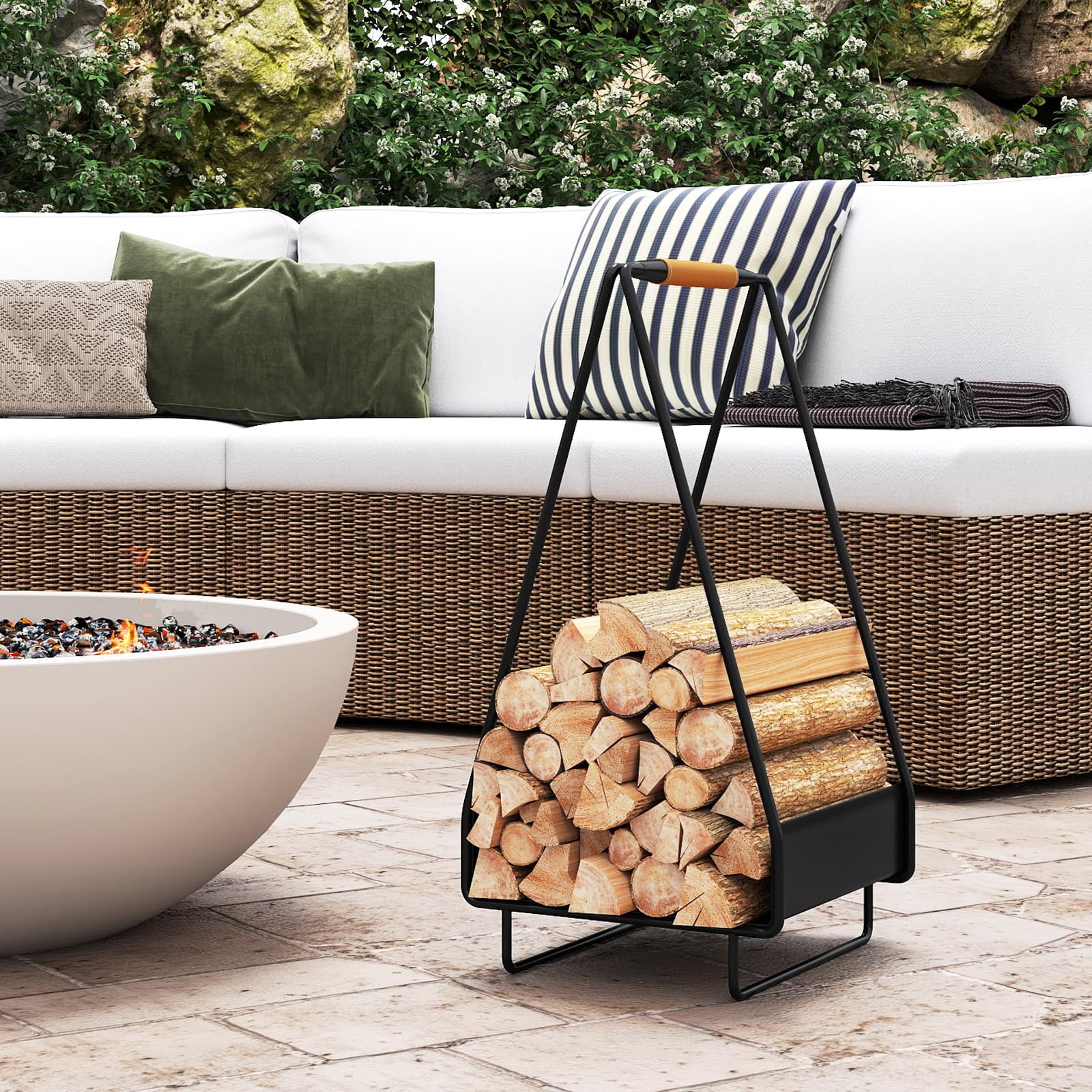 Tangkula Indoor & Outdoor Fireplace Decoration Organizer for Pit