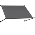 AECOJOY Retractable Awning, 65"x80" Manual Outdoor Awnings for Door Entrance, Sun Shade Canopy