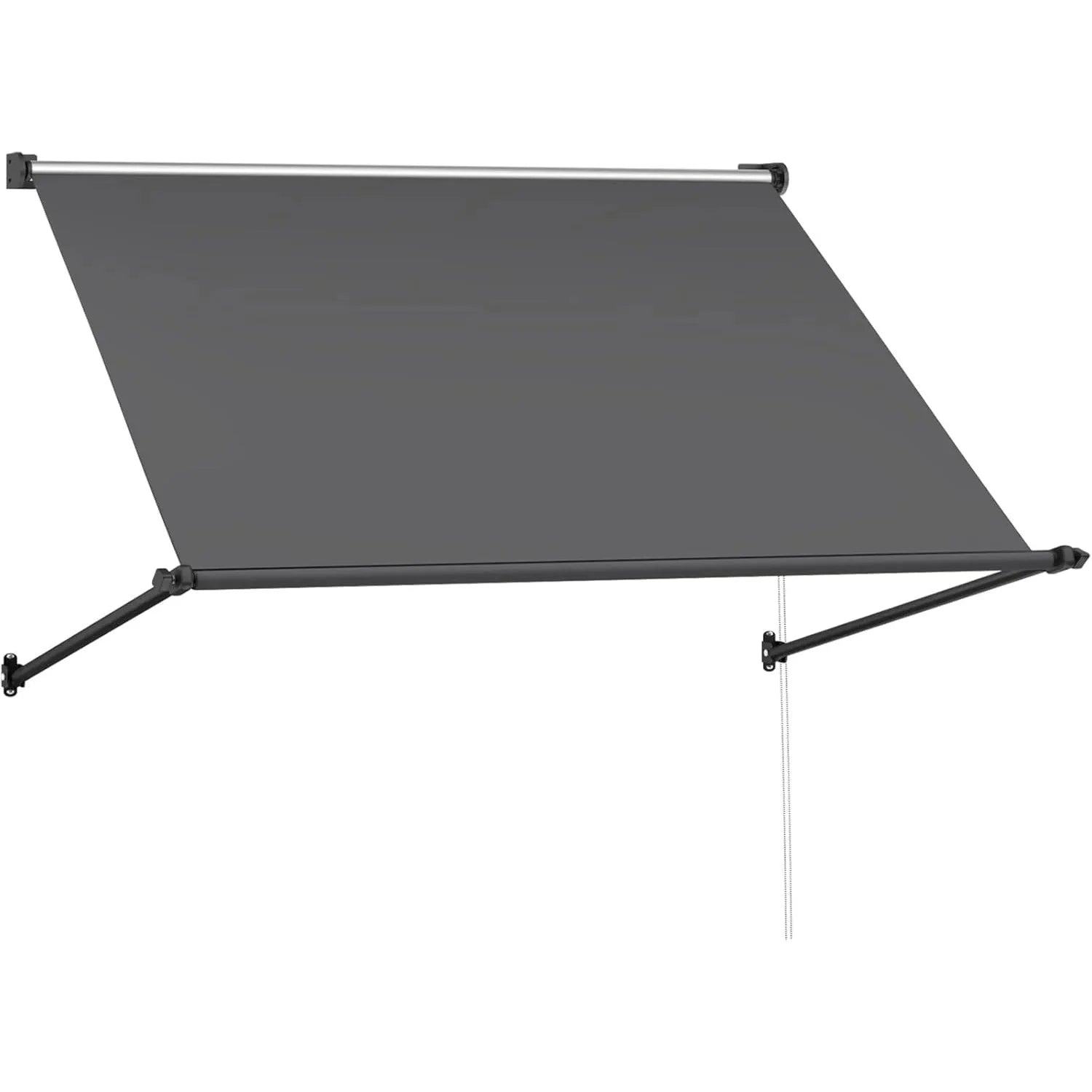 AECOJOY Retractable Awning, 65"x80" Manual Outdoor Awnings for Door Entrance, Sun Shade Canopy
