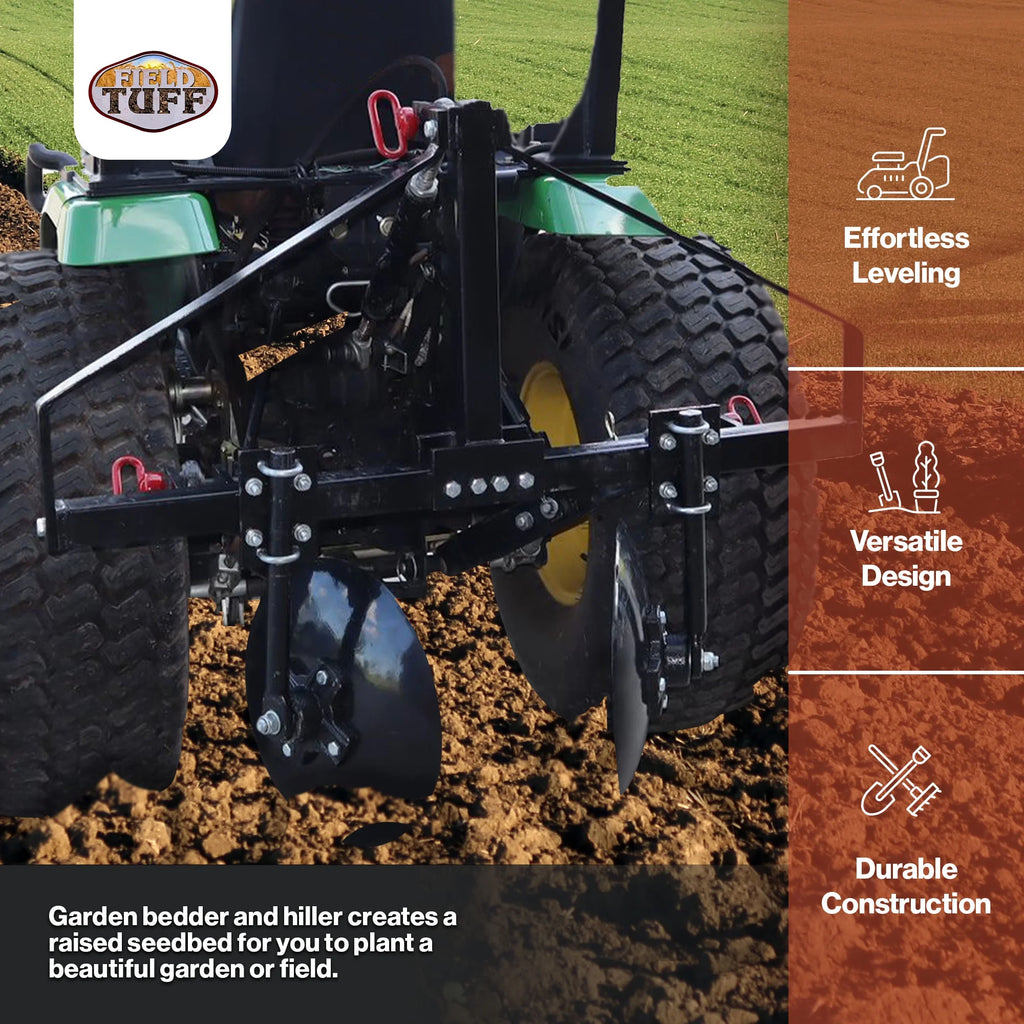 Field Tuff 43 in Disc Cultivator Garden Bedder Hiller for 3 Point Tractor