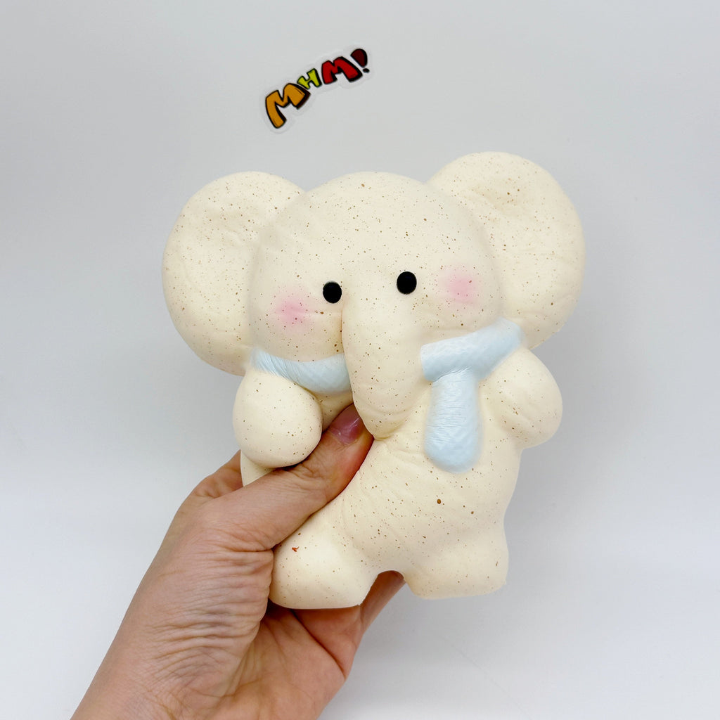 🐘🧣 Scarf Elephant Squishy - 4 Cute Bear Styles with Colorful Scarves Slow Rising Stress Relief Toy