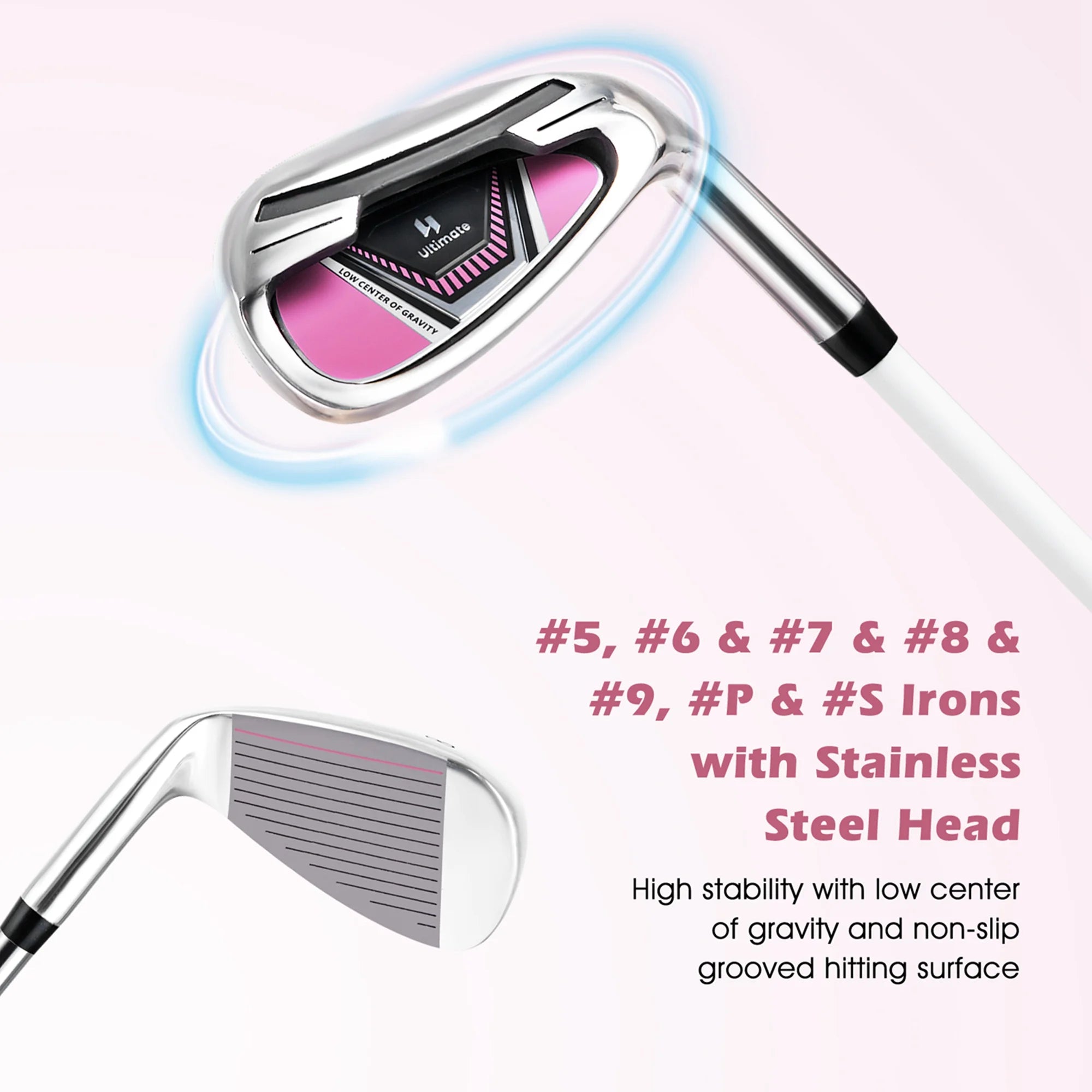 Ultimate Womens Complete Golf Club Set Golf Club Package Set W/ Rain Hood, Right Hand Purple