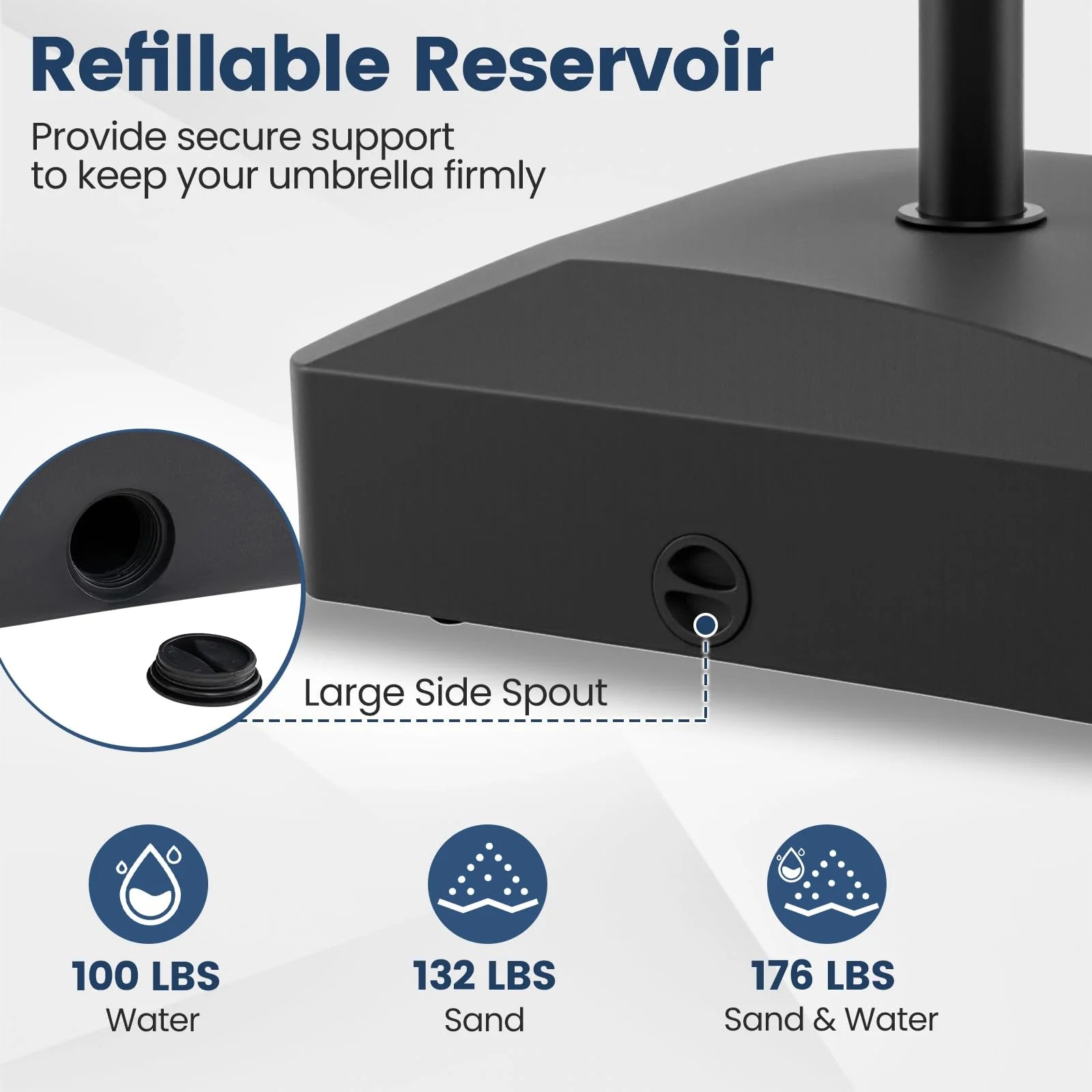 Tangkula 176 Lbs Umbrella Base with Wheels