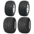 Set 4 Go Kart Tires and Rims, 10x4.50 - 5 Front Tubeless Tires Rims, 11x7.10 - 5 Rear Tires Rims, Go Cart Wheels and Tires Fit Bolt Pattern 58 Mm with 3 Holes Drift Trike, Buggy Lawn Mower