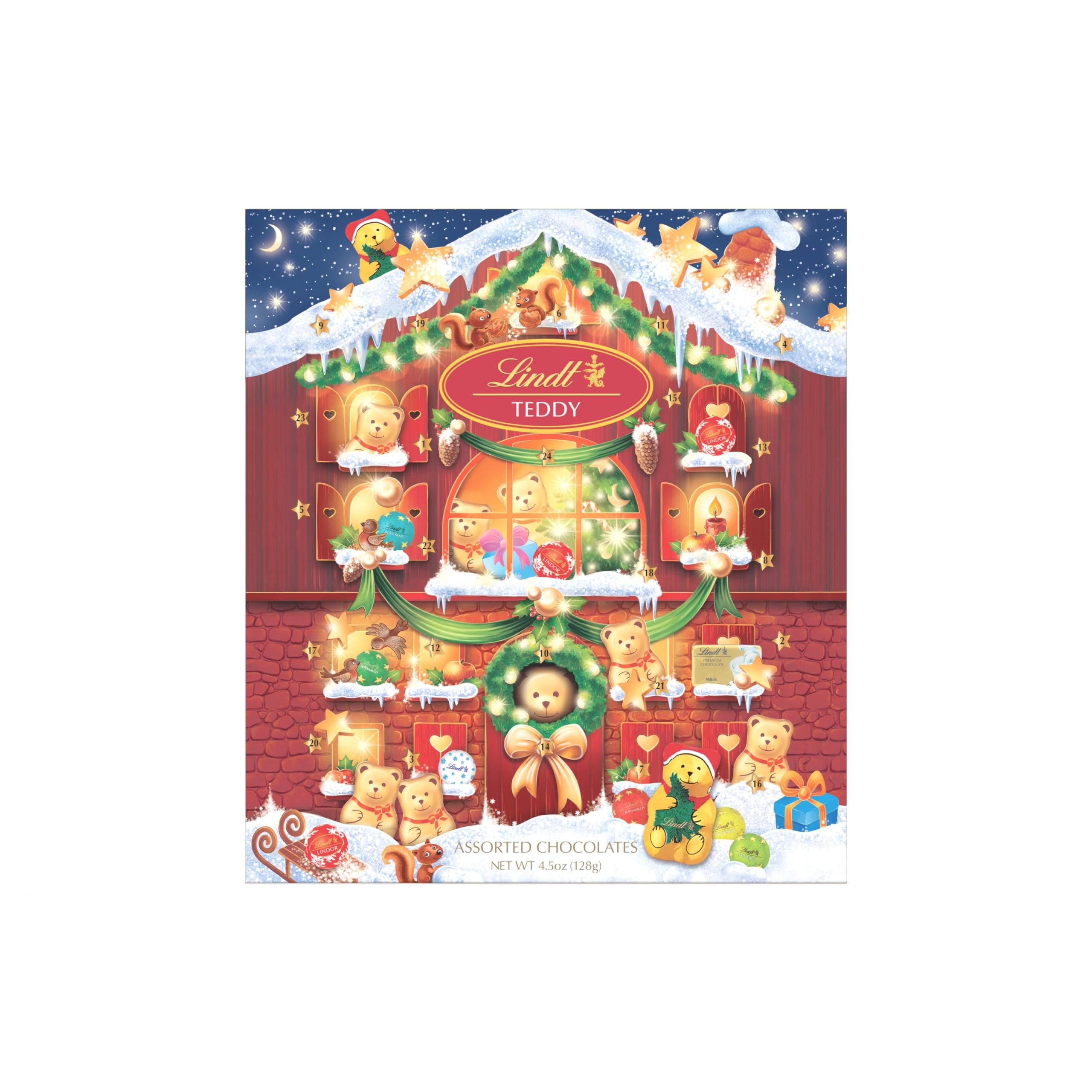 Lindt Holiday Chocolate Teddy Bear Advent Calendar, 4.5 oz.