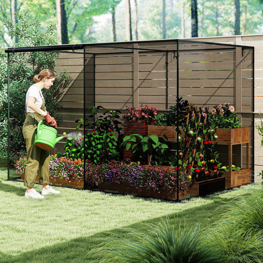 Tangkula 10x6.5x6.5 FT Crop Cage with Heavy Duty Metal Frame
