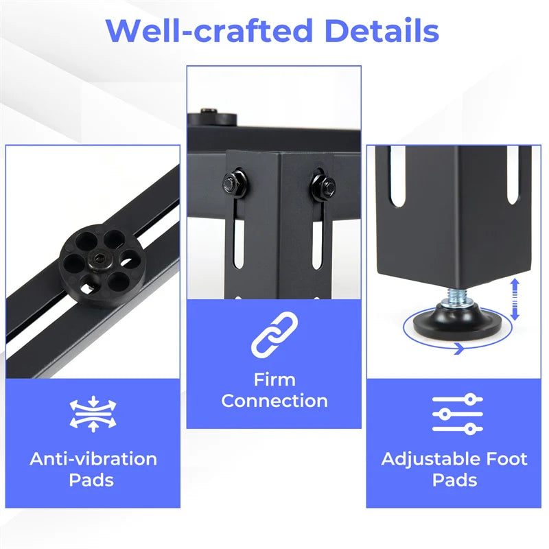 Mini Split Ground Stand for 9000-36000 BTU Ductless Air Conditioners Heat Pump, Anti-Vibration Heavy Duty Universal Outdoor AC Base Bracket