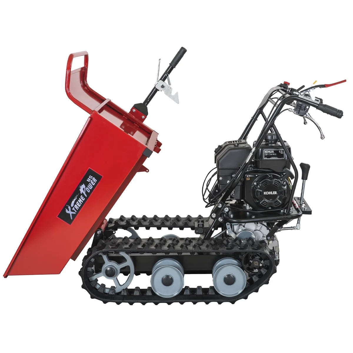 Xtremepowerus Track Barrow, 660 lb Loading Capacity, 6.5HP Kohler, Gas Powered Wheelbarrow