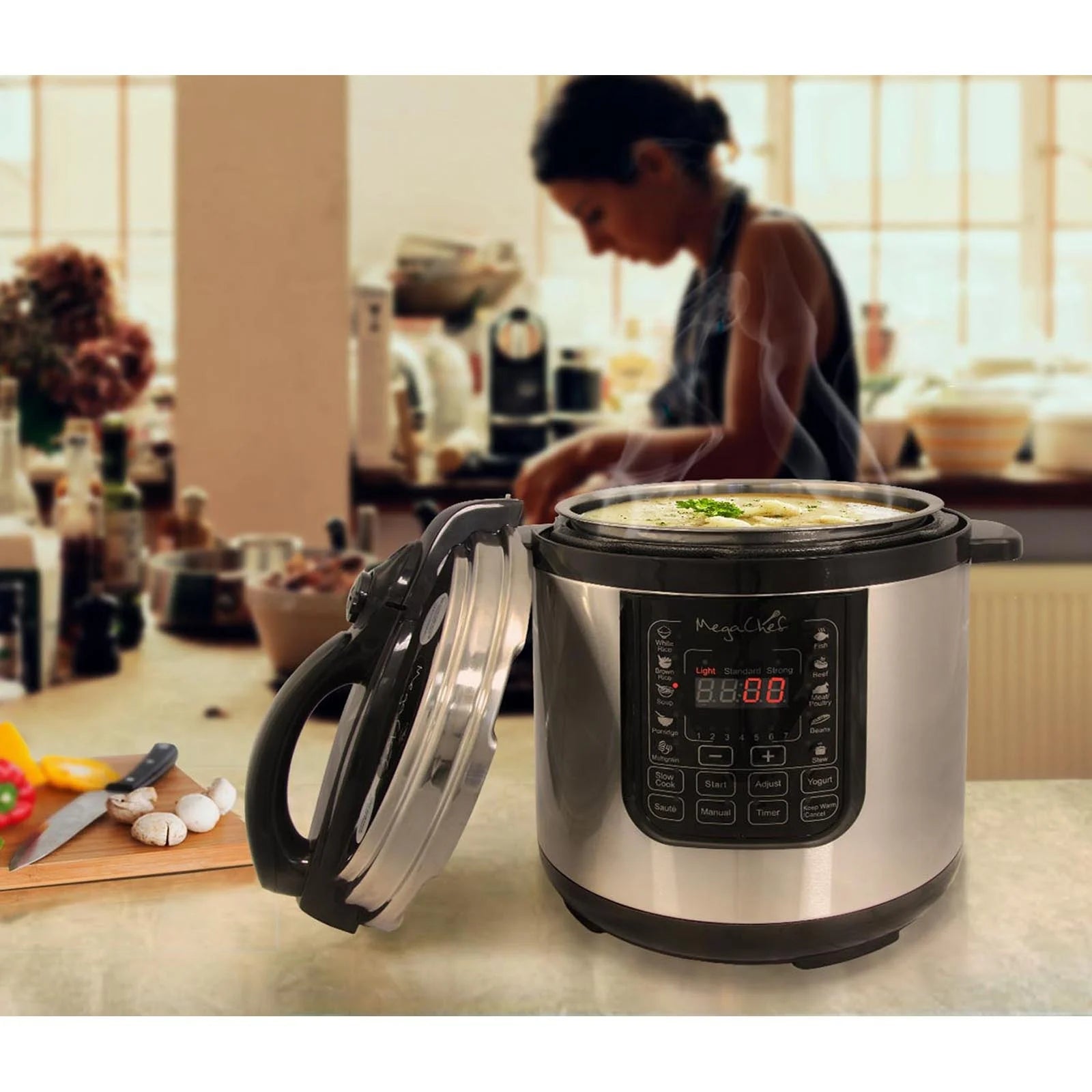 Megachef 8 - Quart Digital Pressure Cooker, 15" x 15"