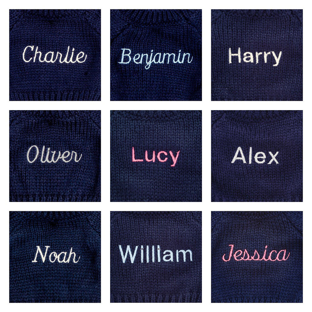 Bashful Pink Bunny with Personalized Navy Jumper