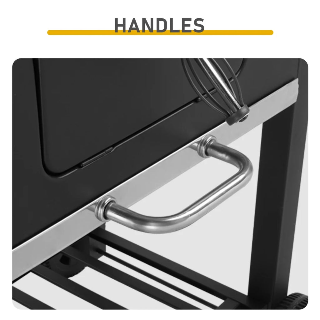 Charcoal Grill Outdoor BBQ Grill, Extra Large Cooking Fits up to 30 Burgers at Once, 2 Individual & Adjustable Charcoal Tray, Foldable Side Tables, for Outdoor Cooking Backyard Camping Picnics