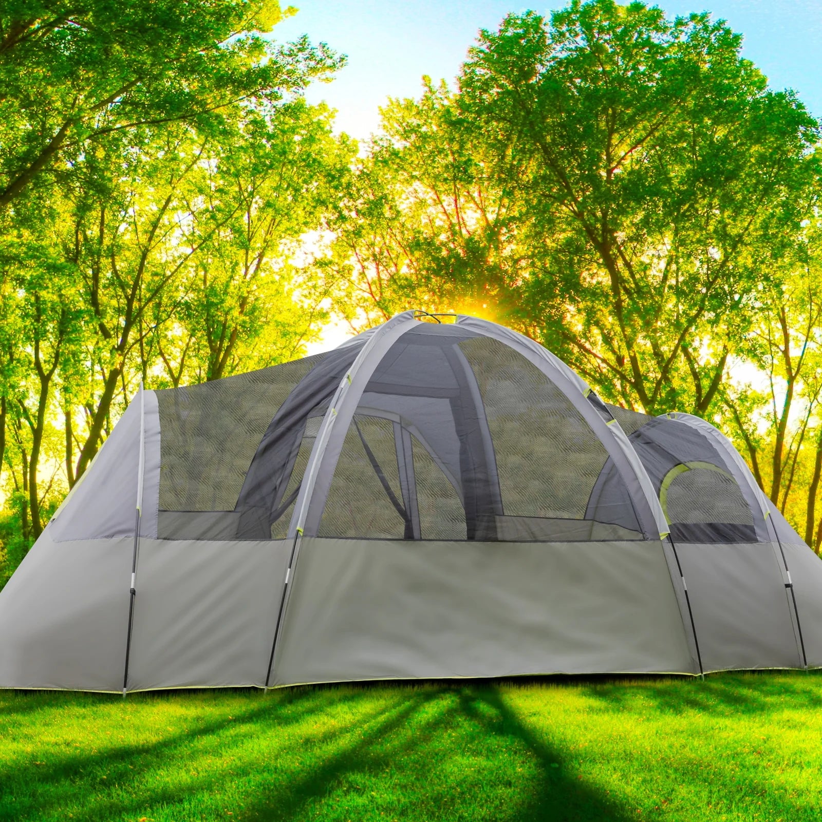 Zimtown 10 Person Tent Large Multi Room Tent for Family Camping Cabin Huge Tent with Carry Bag