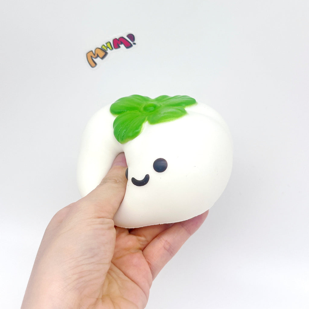 🍅 Lucky Persimmon Squishy - White & Pink Cute Persimmon Slow Rising Stress Relief Toy