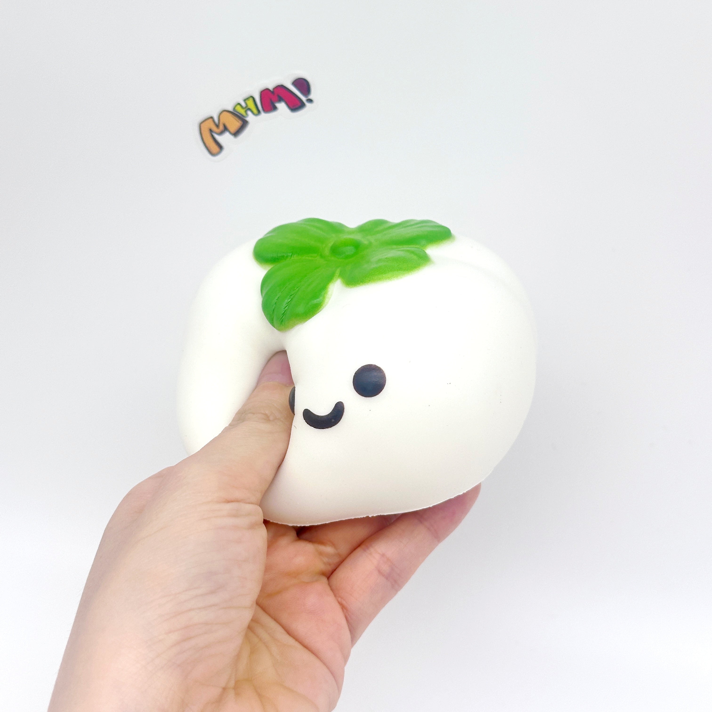 🍅 Lucky Persimmon Squishy - White & Pink Cute Persimmon Slow Rising Stress Relief Toy