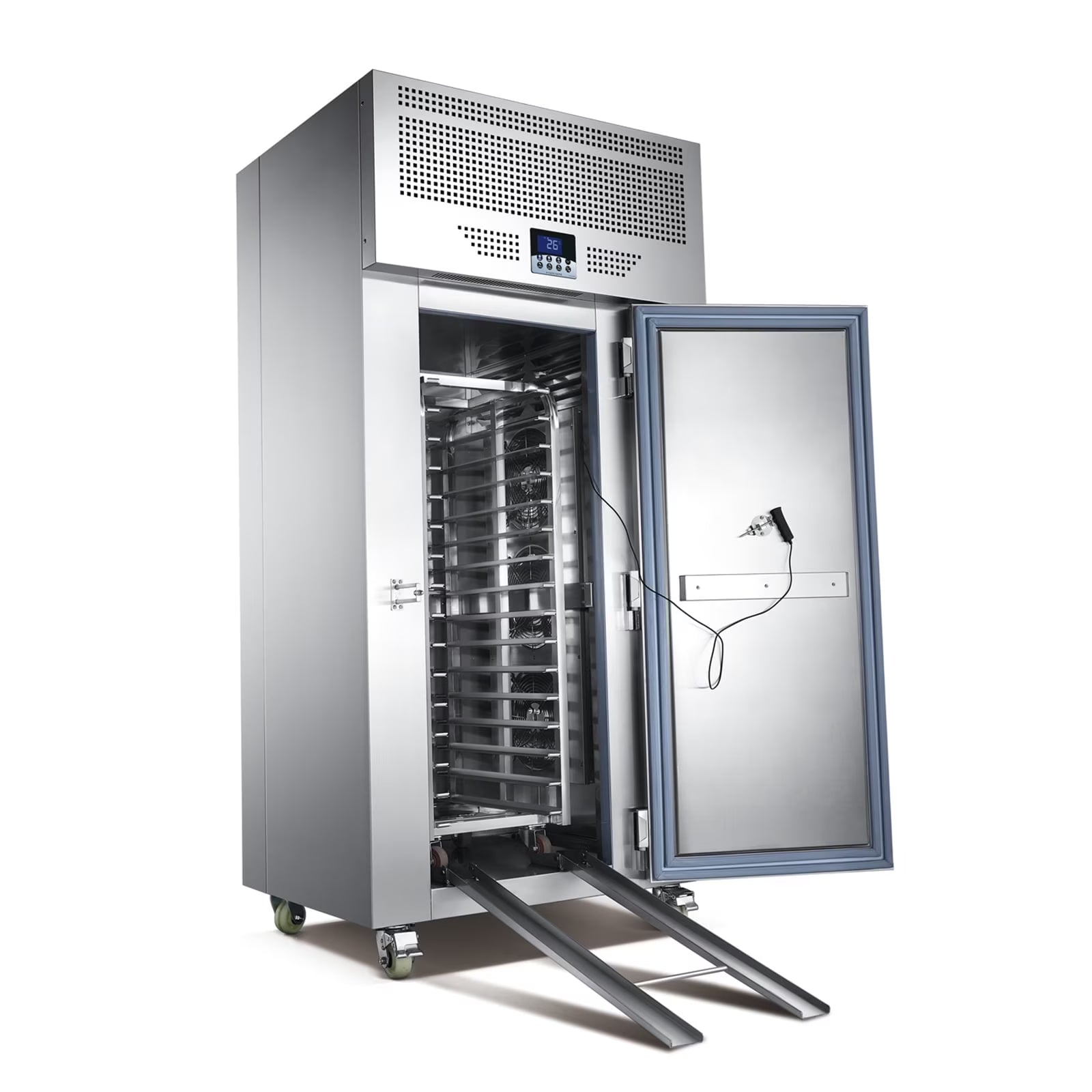 Kolice Commercial Heavy Duty 15 Trays Blast Chiller with Trolley Cart, Chest Freezer, Restaurant Freezer Cabinets, Shock Freezing Blast Freezer - Lowest Temperature - 40F( - 40� - )
