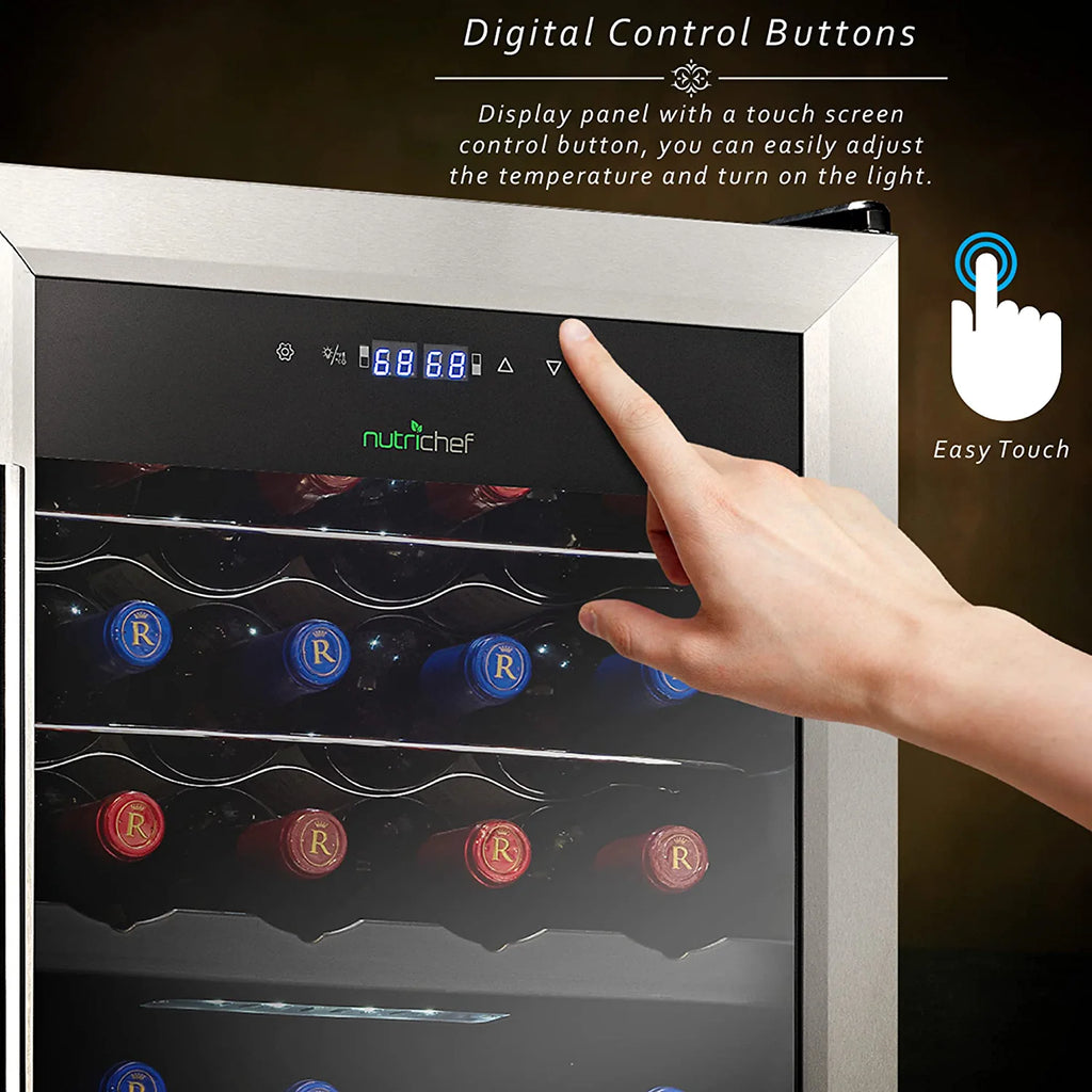 Nutrichef 33 Bottle Dual - Zone Refrigerator PKCWCDS335