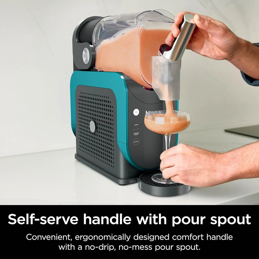 SLUSHi with RapidChill Technology, 88 oz. Frozen Drink & Slushie Machine, 5 Preset Programs, Margaritas, Frapps, and More, Premium Accents, Black, FS301