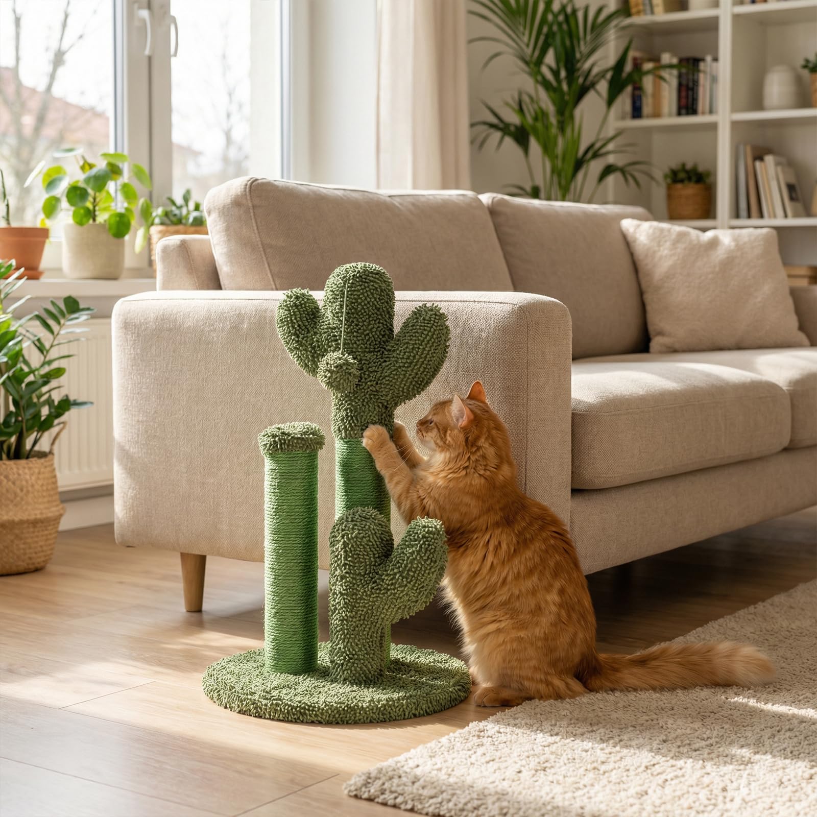 Tangkula 22" Cactus Cat Scratching Post for Indoor Adult Cats & Kittens