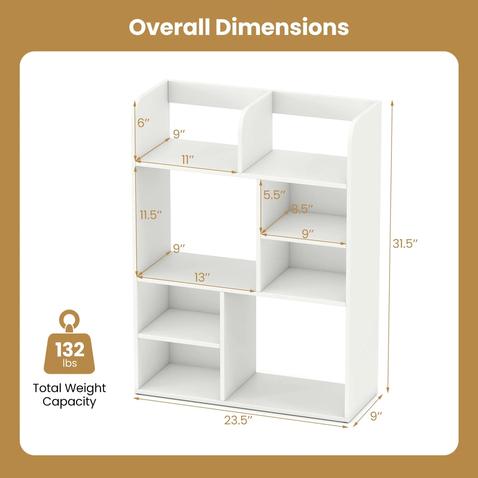 Tangkula Desktop Display Rack with 4 Open Shelves & 4 Cubes