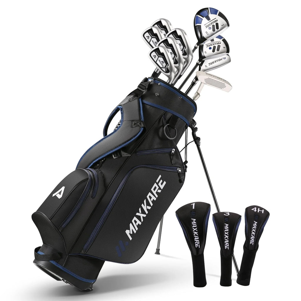 Maxkare Complete Golf Clubs Set Golf Men'S Regular 13 - Piece Complete Set Includes Driver, Fairway Wood, Hybrids, 6 - 9 Irons, PW, Putter, Stand Bag, 3 Head Covers - Right Hand