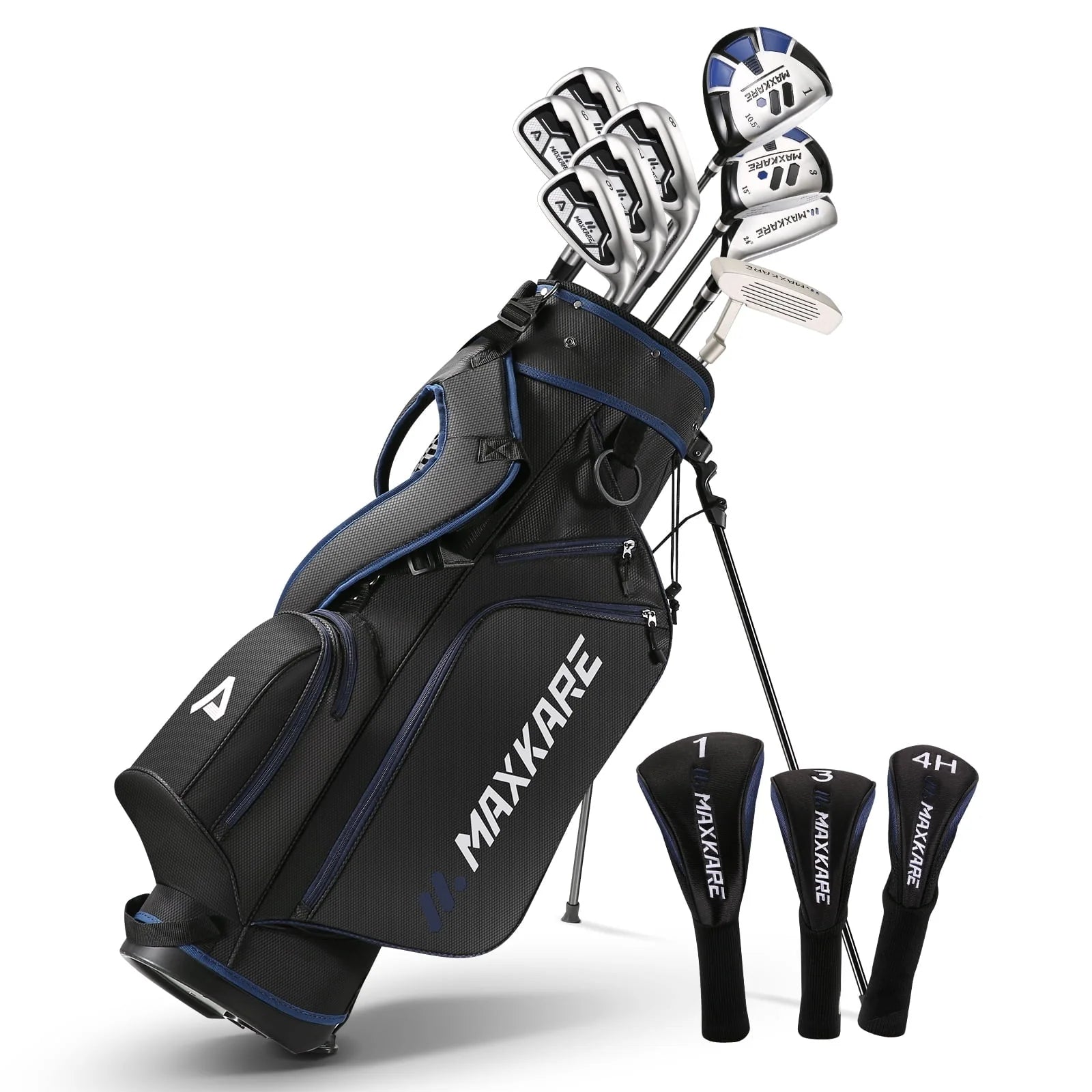 Maxkare Complete Golf Clubs Set Golf Men'S Regular 13 - Piece Complete Set Includes Driver, Fairway Wood, Hybrids, 6 - 9 Irons, PW, Putter, Stand Bag, 3 Head Covers - Right Hand