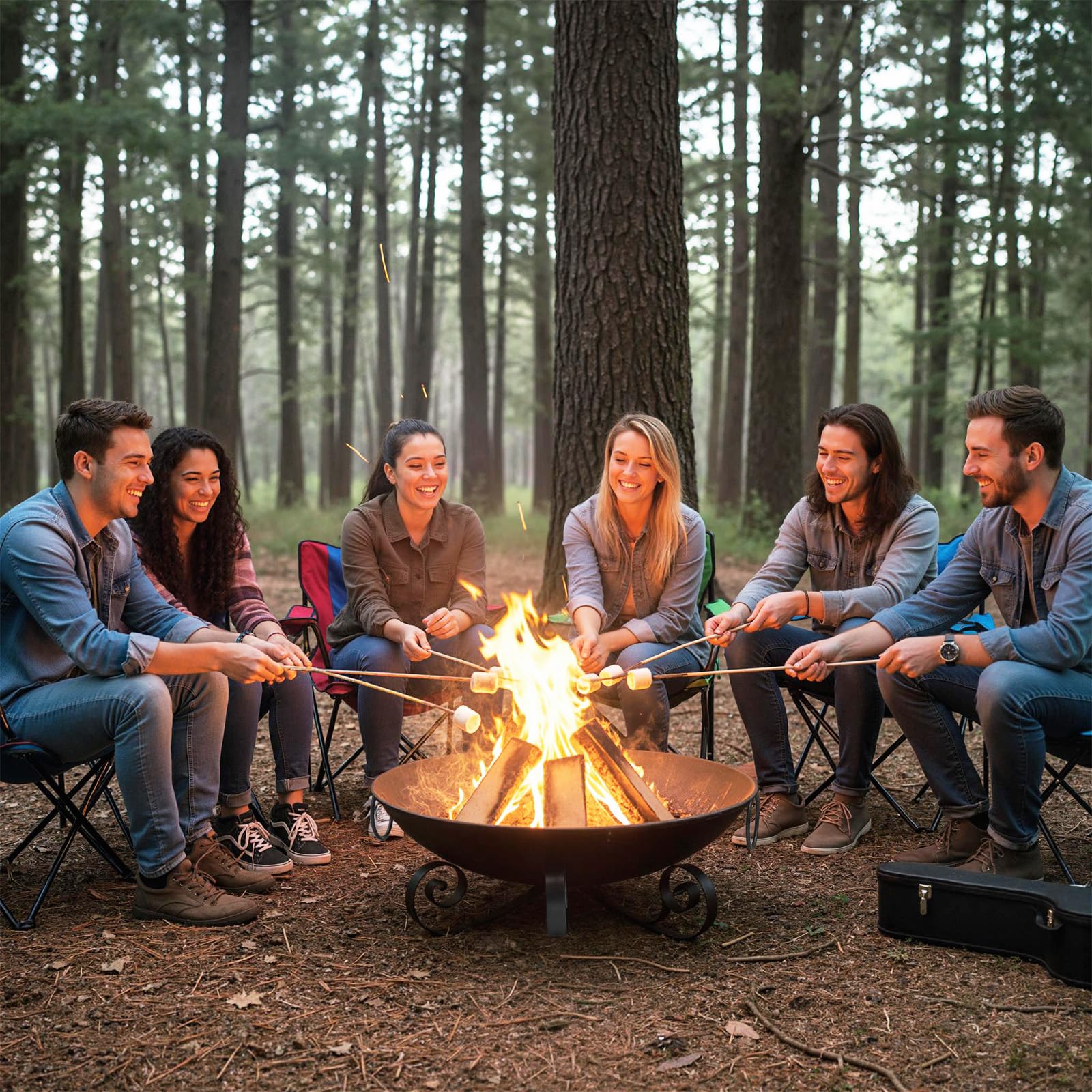 Tangkula Fire Pit for Outside Wood Burning