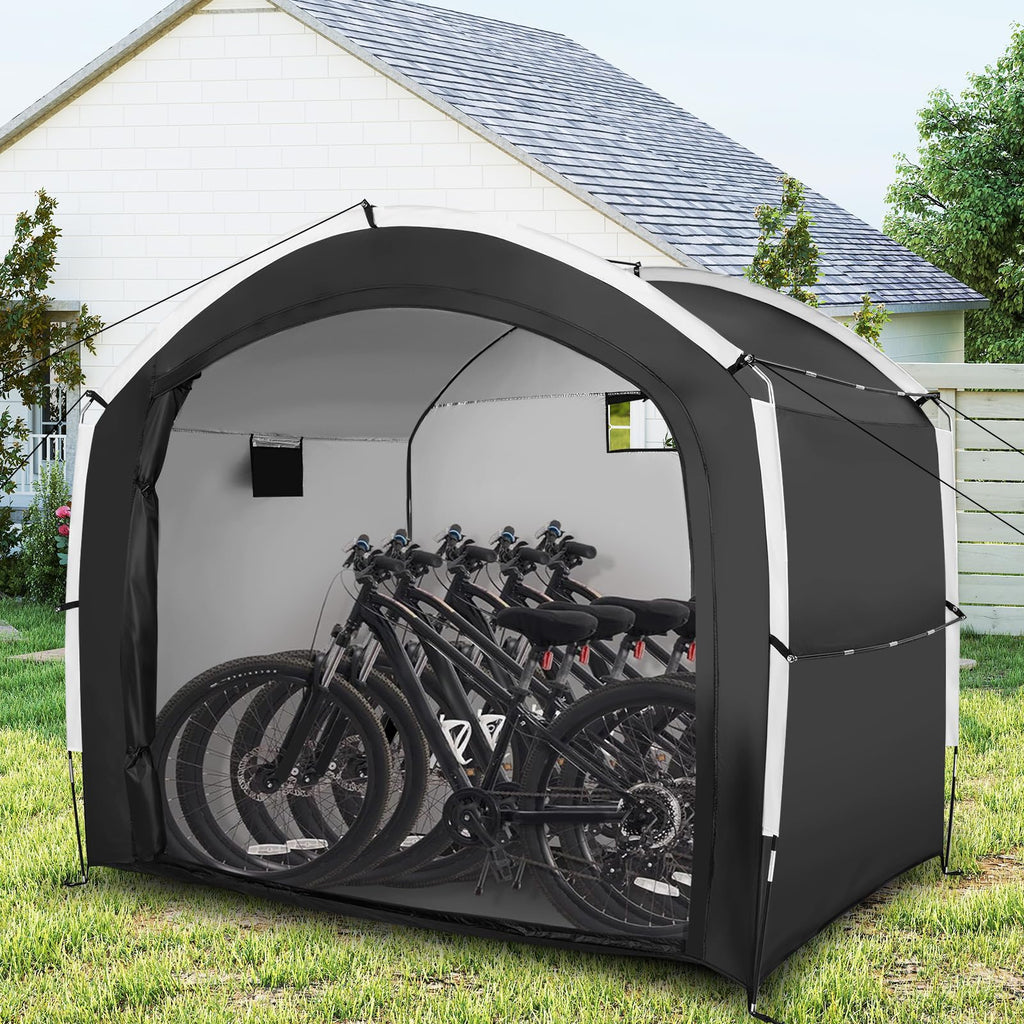 Tangkula Outdoor Portable Bicycle Storage Shelter Tent for 5 Bikes with 210D Oxford Fabric