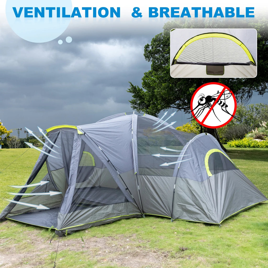 Zimtown 10 Person Tent Large Multi Room Tent for Family Camping Cabin Huge Tent with Carry Bag